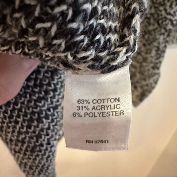 J. Jill Pure Jill Sweater Tunic Charcoal White Knit Ombre Mock Neck Small - Picture 6 of 6